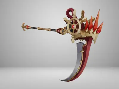 Futuristic Scythe Low-poly 3D model 8