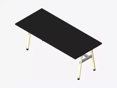 Desk - Timberline - Workstation - Sgl - Side - 1 - Person - Low Low-poly 3D model