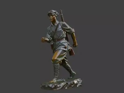 Military sculpture warrior  military battle war hero  soldier 3D print model order