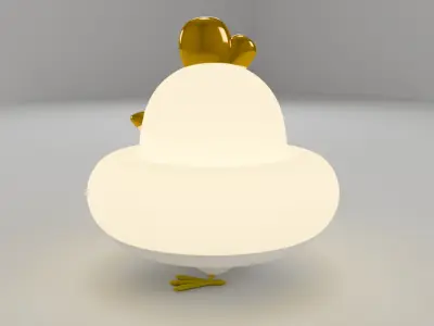 Simplified Chicken Free low-poly 3D model