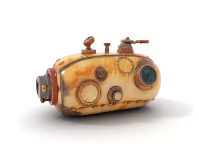 Steampunk Machinery Model Pack with Detailed Components Low-poly 3D model