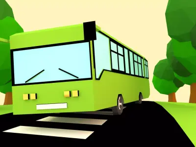 Cartoon Bus  Low-poly 3D model purchase