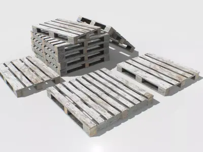 Industrial Wooden Pallet 2 PBR Low-poly 3D model