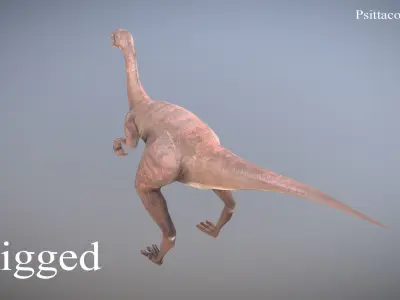 Thai Dinosaur Kinnareemimus Low-poly 3D model