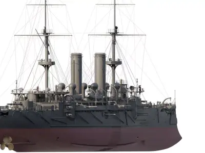 LATE 1800S JAPAN NAVY ARMORED CRUISER 3D model