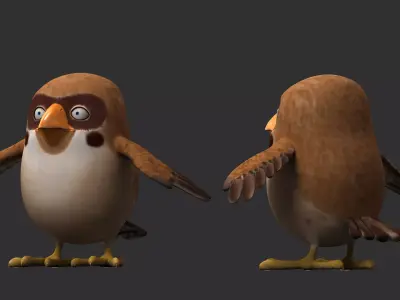 cartoon owl bird 3D model