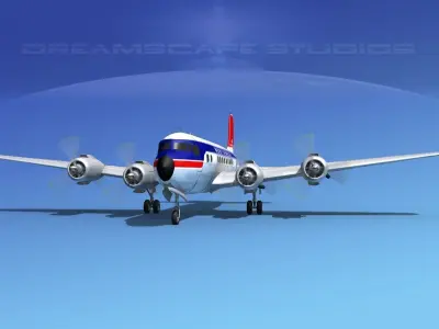 Douglas DC-6 Northwest Airlines 3D model