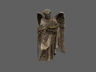 Old Man Statue Low-poly 3D model order