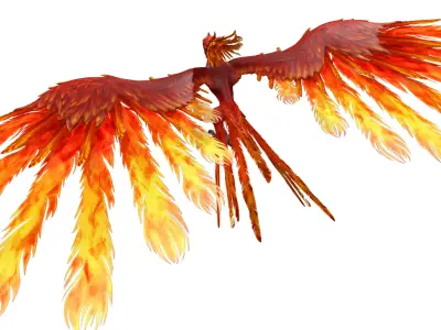 Phoenix Rigged 3D model Low-poly 3D model