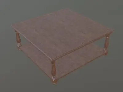 Wooden Coffee Table Low-poly 3D model