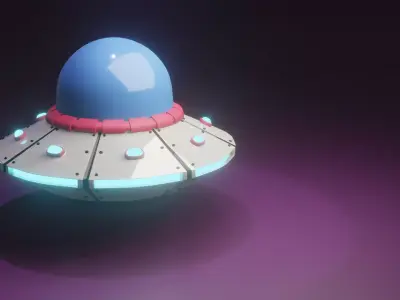 cartoon UFO 3D model