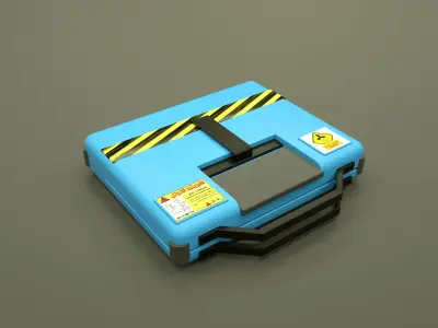 Futuristic crates hard surface realistic 3D model