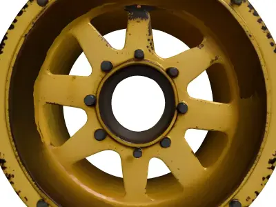 Industrial Weathered Pulley Wheel 3D model