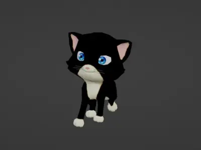 Cute Cat  Low-poly 3D model
