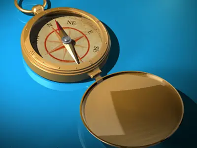 Old compass 3D model buy