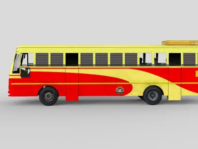 KSRTC Bus model Low-poly 3D model