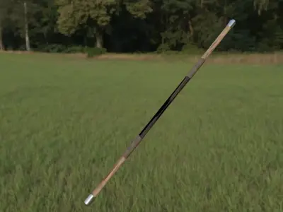 Quarterstaff stick in field 3D model