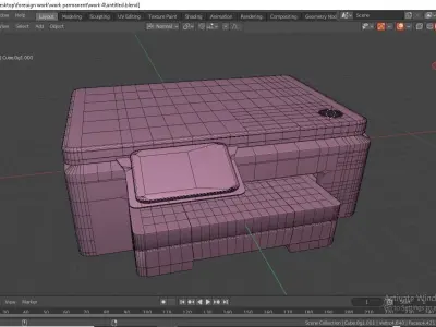 Hp photocopy machine  Low-poly 3D model
