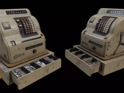 Vintage Cassier Machine Pbr Low-poly 3D model