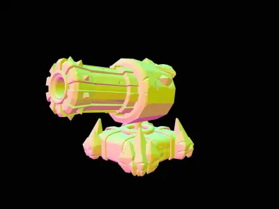 clash-gun grenade launcher Low-poly 3D model