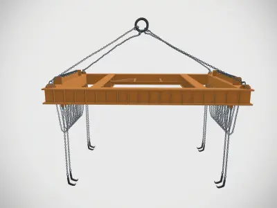 Overhead crane 3D model 2