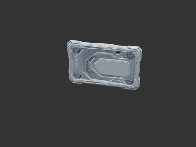 Sci Fi Wall Panel Low-poly 3D model