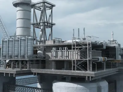 Oil Platform 3D model 3