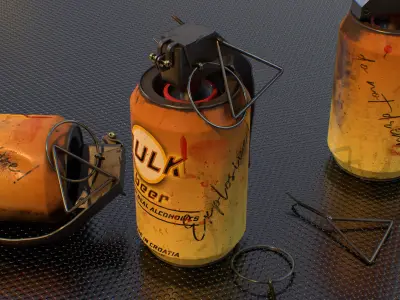Beer Can Grenade Low-poly 3D model