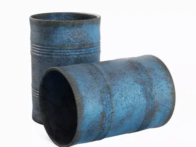 Used Steel Barrel B 02 3D model