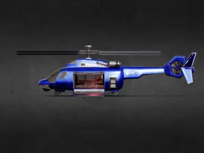 Helicopter PBR Low-poly 3D model