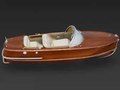 Azure Legend Vintage Wooden Yacht 3D Model Low-poly 3D model