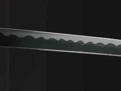 Red Wood Katana Low-poly 3D model