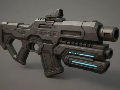 Krezra Arsenal Pack  Stylized Sci-Fi Weapons 7 Models Low-poly 3D model