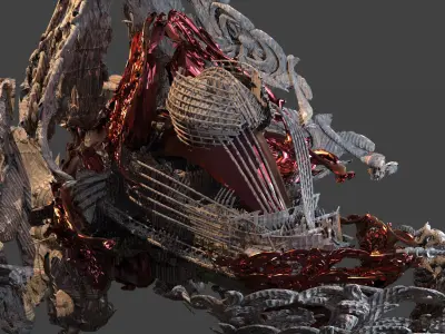 Sword Ocean Grand Airship Dragon ship 3D model