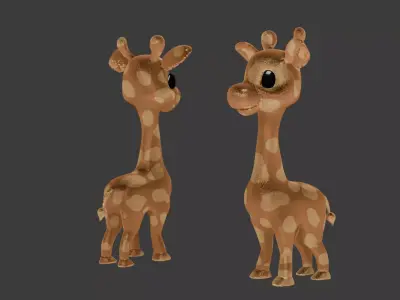Soft toy giraffe 3D model