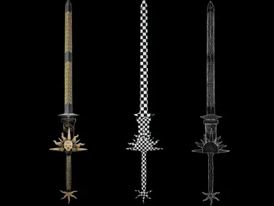 Free Game ready Sword PBR Low poly Free low-poly 3D model
