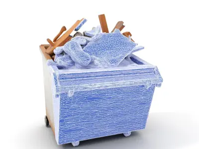 Industrial Dumpster with Debris Model Pack Low-poly 3D model purchase