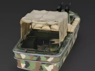 Riverine Patrol Boat PBR 3D Model Low-poly 3D model