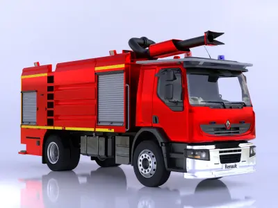 Renault Fire Truck 3D Model 3D model