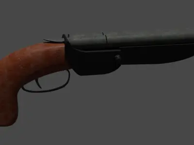Double Barrel Shotgun Low-poly 3D model order