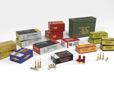 Ammo Pack Low-poly 3D model