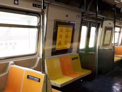 NYC Subway Car and Station PBR Low-poly 3D model
