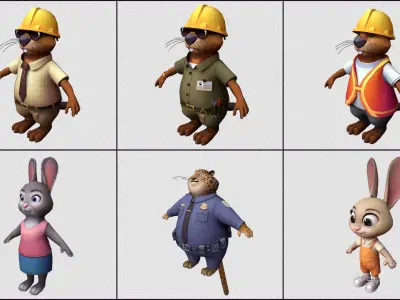 Cartoon Character object vehicle Low-poly 3D model