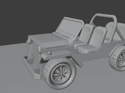 Basic vintage jeep model only exterior Free 3D model