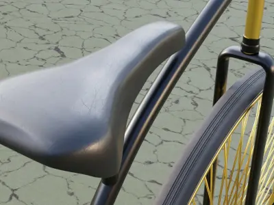 Gold Bicycle Low-poly 3D model