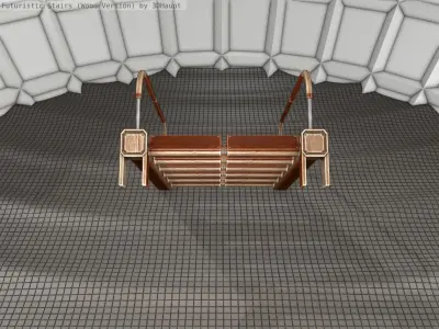 Wood Stairs Construction Element 18 Low-poly 3D model
