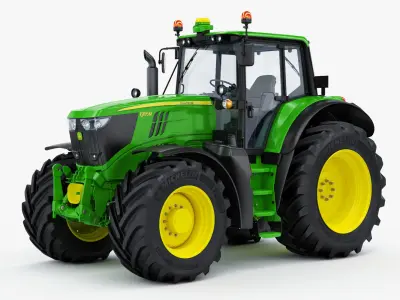 Tractor John Deere 6195M Utility with Loader 3D model