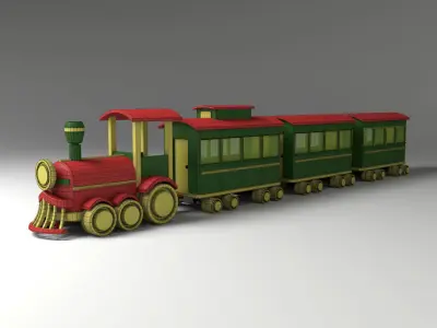 Toy Train Low-poly 3D model shop