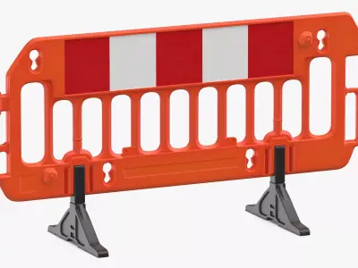 Construction Barrier 01 Orange 1 3D model
