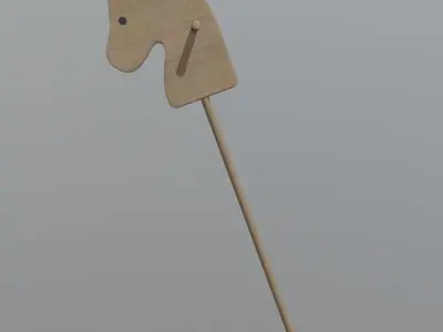 Horse on Stick Low-poly 3D model